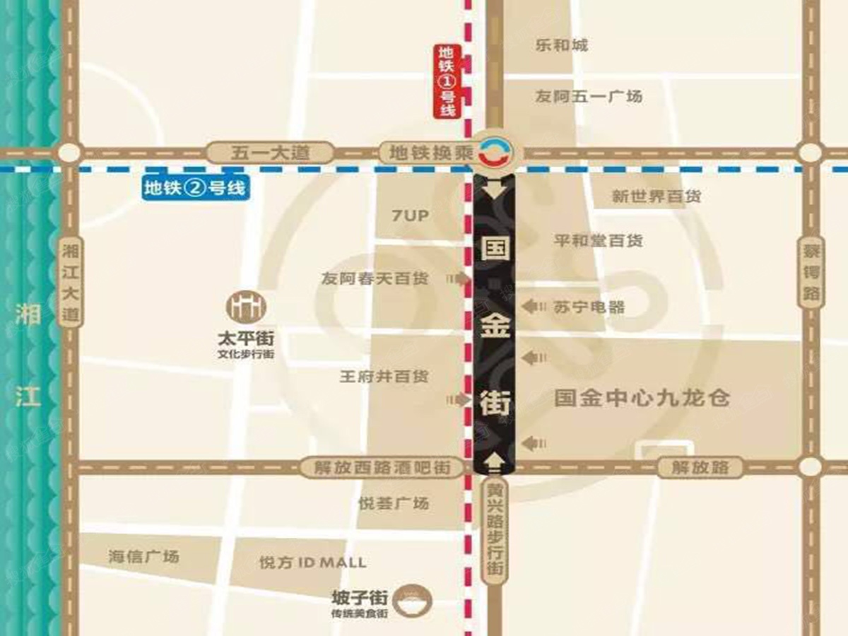长沙国金街交通图-交通位置图-长沙搜狐焦点网