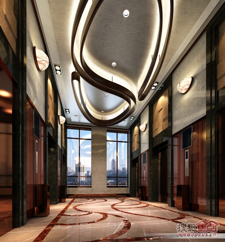 江与城公寓大堂电梯间效果图-长沙搜狐焦点网