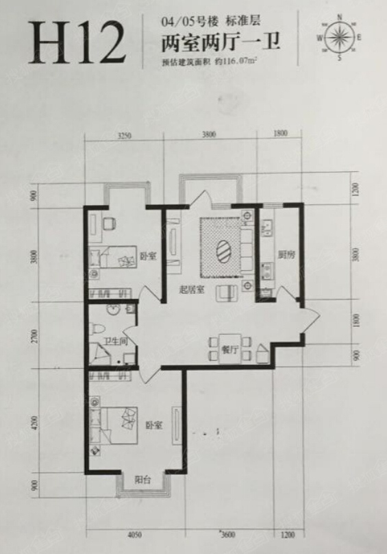 龙胤溪园二居室h12_龙胤溪园户型图-天津搜狐焦点网