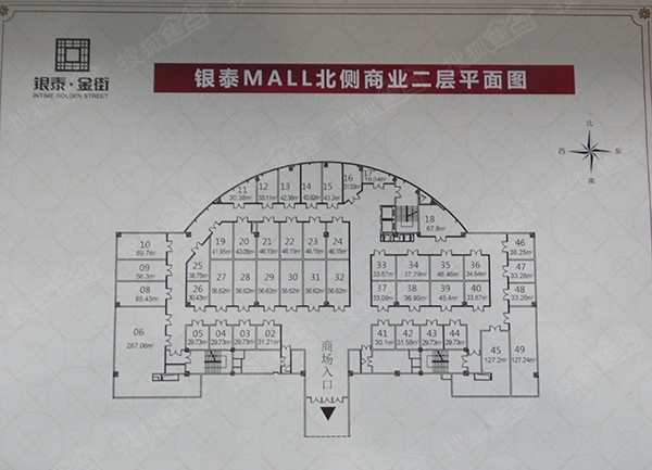 银泰 mall 北侧商 业二层 平面图-0室0厅0卫-19m