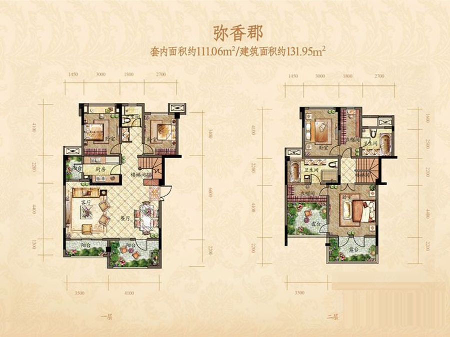 a/d区110平跃层-4室2厅3卫-110m