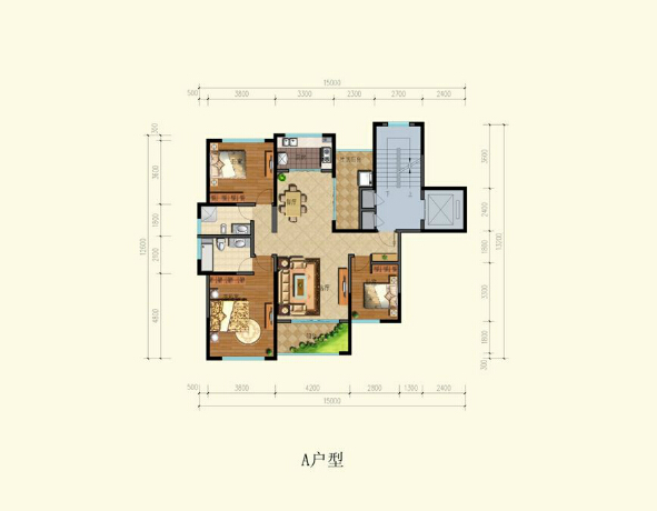 a户型图-3室2厅2卫-120m